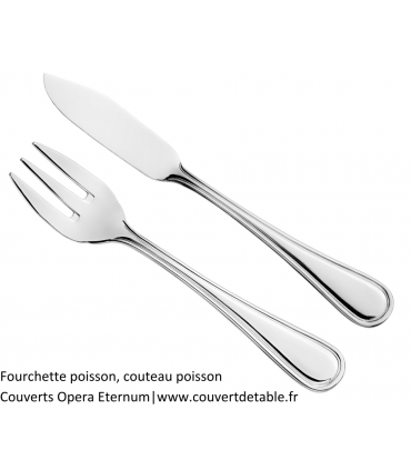 Opera, fourchette poisson, couteau poisson, couverts inox Eternum |  www.couvertdetable.fr