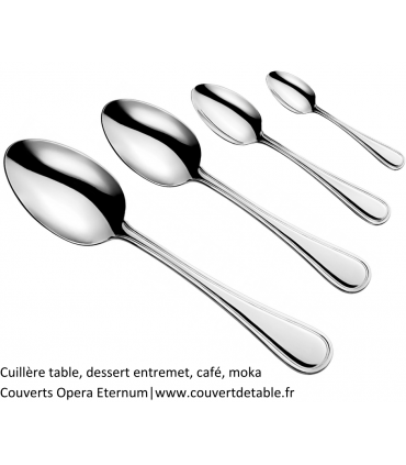 Opera, cuillère table, dessert entremet, moka, gateau, couverts inox Eternum |  www.couvertdetable.fr