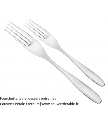 fourchette table, dessert entremet Pétale, couvert inox 18/10 Eternum  |  www.couvertdeble.fr
