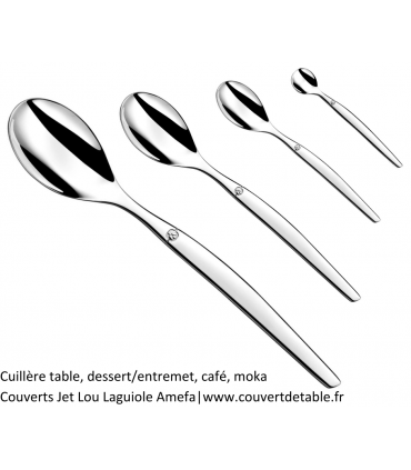 cuillère table, dessert entremet, cafe et moka, couvert jet lou laguiole 18/0 | www.couvertdetable.fr
