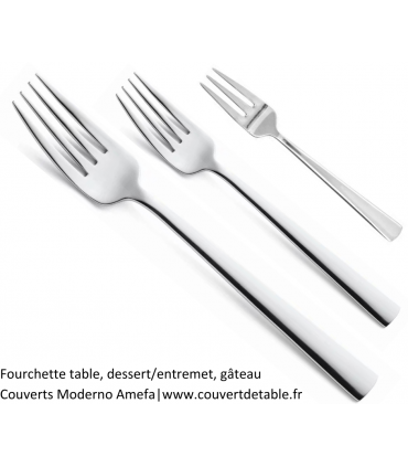 cuillère table, dessert entremet, gateau, couvert Moderno inox 18/10 Amefa | www.couvertdetable.fr