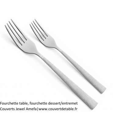 fourchette table, fourchette dessert, couvert Jewel inox 18/10 | www.couvertdetable.fr