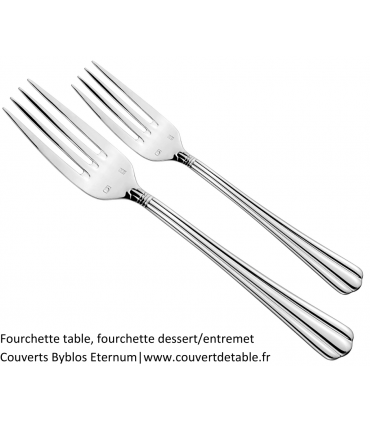 fourchette table, fourchette dessert Byblos, couverts inox 18/10 Eternum  |  www.couvertdetable.fr