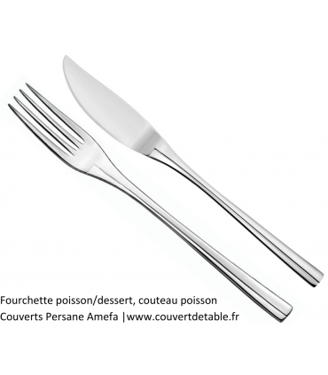 fourchette poisson, couteau poisson, Couverts inox Persane 18/10 Amefa | www.couvertdetable.fr