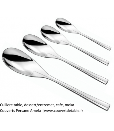 cuillère table, cuillère dessert , cafe, moka Couverts inox Persane 18/10 Amefa | www.couvertdetable.fr