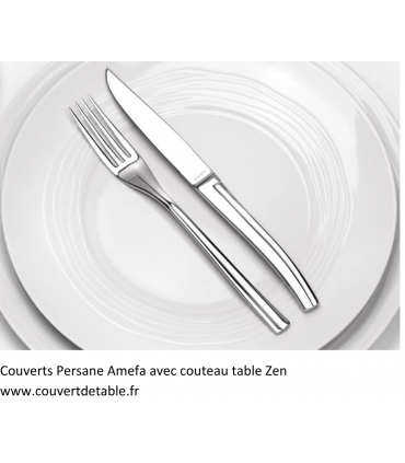 Couverts inox Persane avec couteau zen 18/10 Amefa | www.couvertdetable.fr