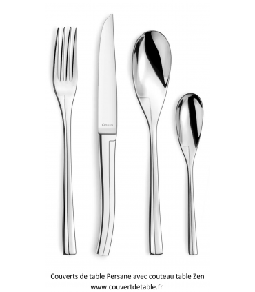Couverts inox Persane avec couteau zen 18/10 Amefa | www.couvertdetable.fr