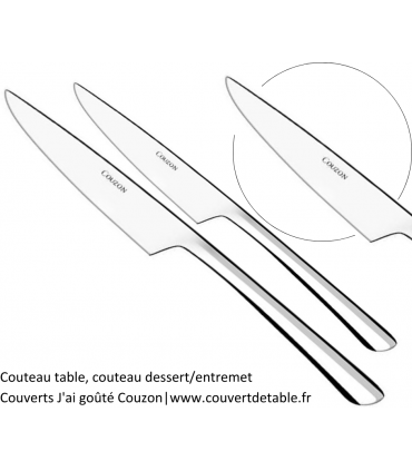 couteau table, couteau dessert J'ai goûté, couverts inox 18/10 Couzon | www.couvertdetable.fr