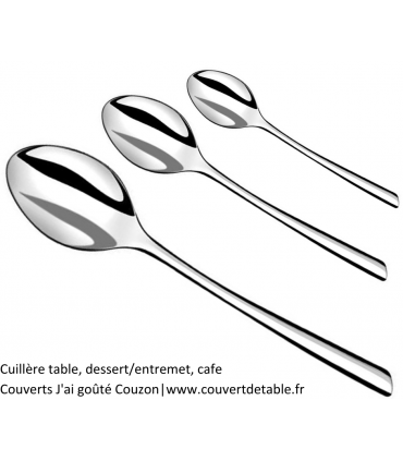 cuillère table, cuillère dessert, cafe J'ai goûté, couverts inox 18/10 Couzon | www.couvertdetable.fr