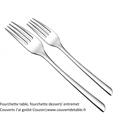 fourchette table, fourchette dessert J'ai goûté, couverts inox 18/10 Couzon | www.couvertdetable.fr